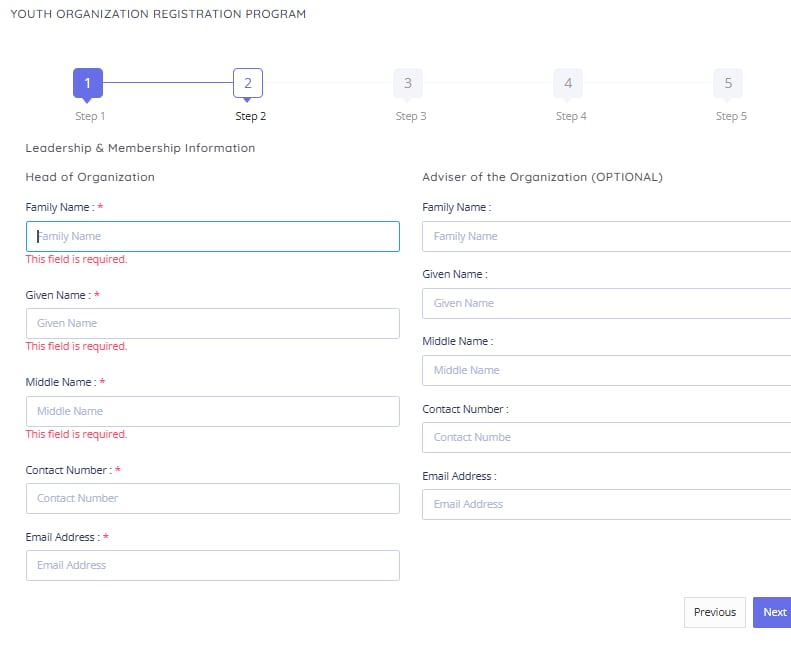 YORP portal screenshot — Leadership & Membership Info